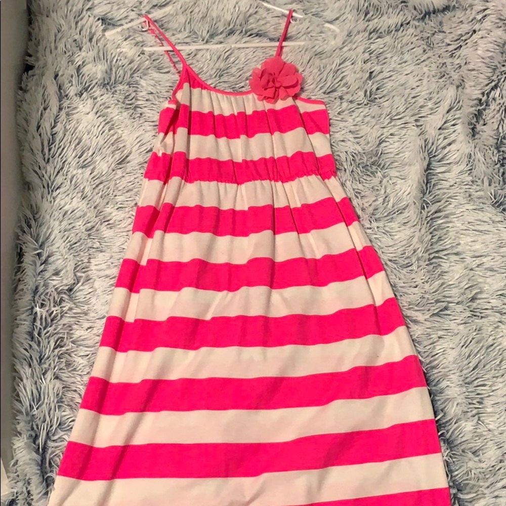 Children’s place pink and white striped dress
